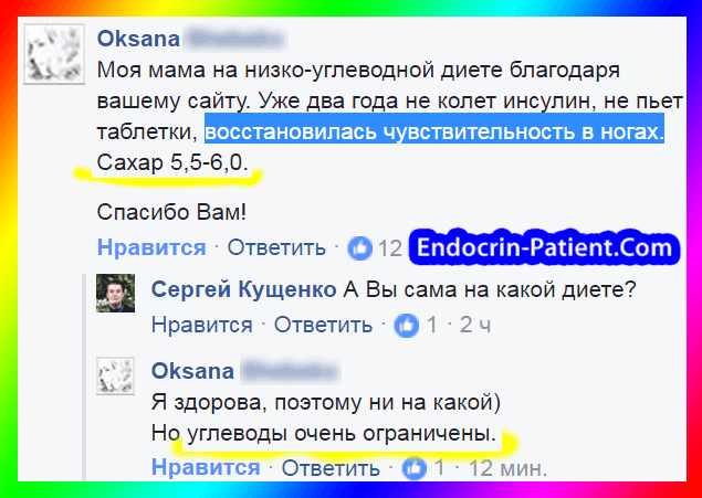 Отзыв о лечении диабета по методу Сергея Кущенко